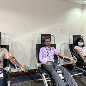 GBTI Team Members donating blood